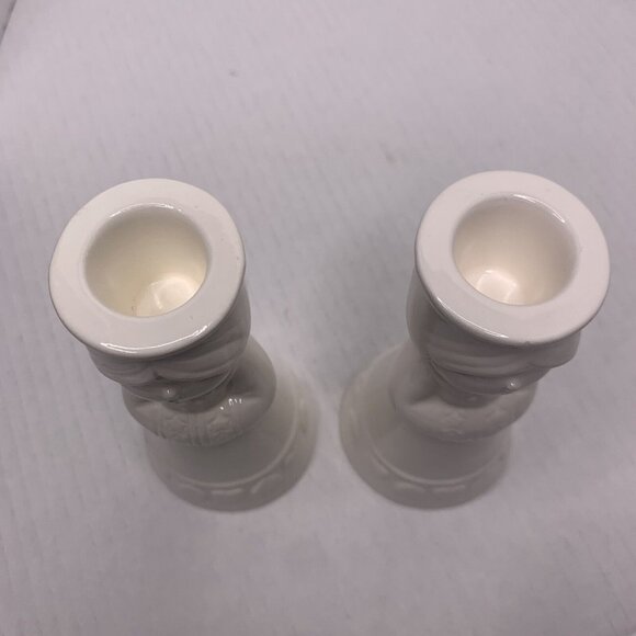 Rare-MCM Vintage white ceramic Japanese Choir girl taper candle holder(set of 2) - Picture 10 of 13